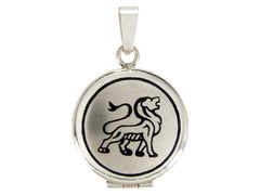 Серебряный медальон Знак зодиака Лев